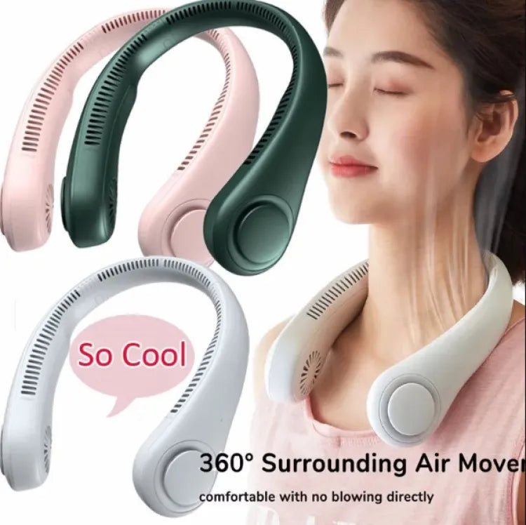 ORIGNAL Neck Fan Portable Bladeless Hanging Neck 600mAh Rechargeable Air Cooler 3 Speed Mini Summer Sports Fans